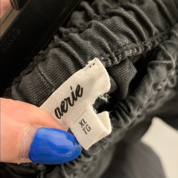 AERIE COTTON SMOCKED ELASTIC WAIST GRAY SHORTS XL - Picture 4 of 6